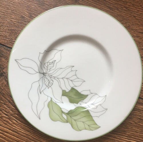 Block Spal Portugal Watercolors Green Poinsettia Saucer Plate Dish 6 Inch