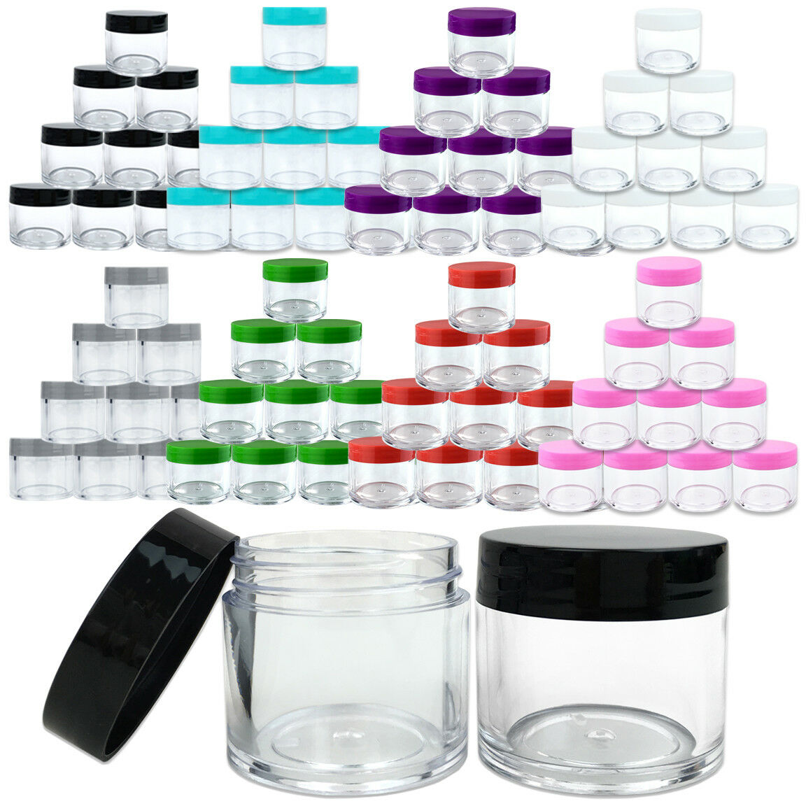 12 High Quality 1oz/30g/30ml Acrylic Plastic Jars Sample Containers Bpa Free