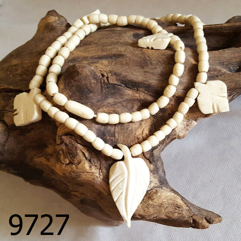 Bai Pole Holy Leaf Kradook Prayer Beads Buddhist Thai Amulet Necklace #9727a