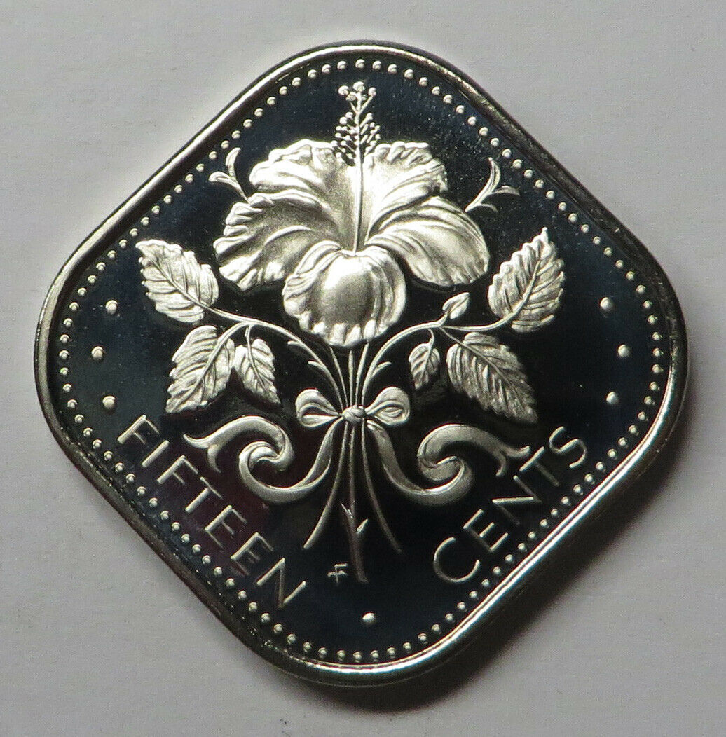 Bahamas 15 Cents 1974fm (p) Copper-nickel Km#62 Proof