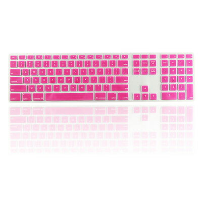 Pink Ultra Thin Silicone Keyboard Cover With A Numeric Keypad For Apple Imac