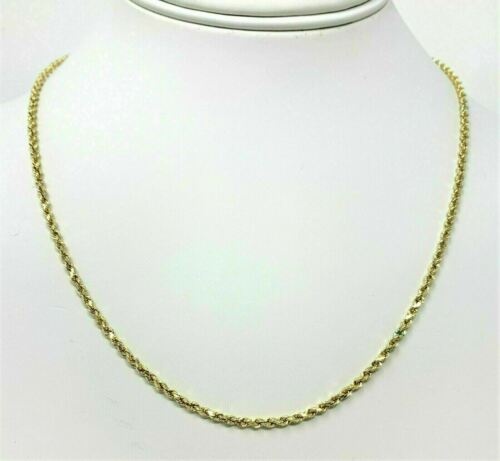 Real 14k Yellow Gold Necklace Gold Rope Chain 1.8 Mm 16''-30''  Genuine 14kt