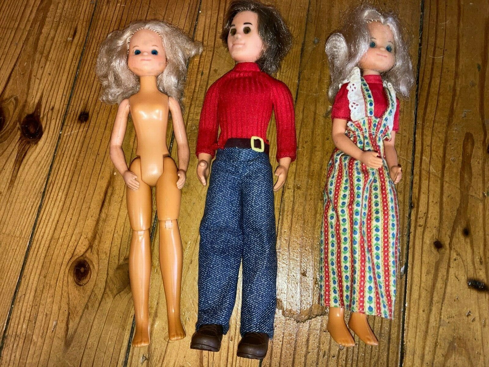 Vintage Mattel 1973 Three Sunshine Family Steve Stephie (x2) Action Figure Dolls