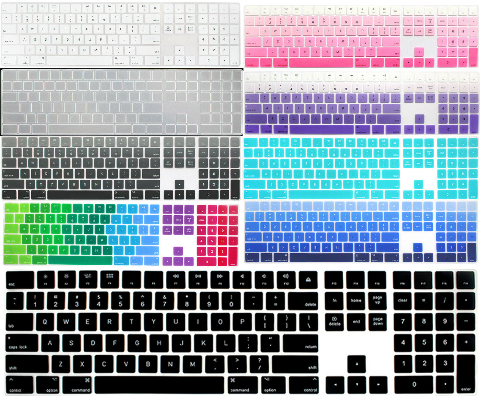 For Apple Magic Keyboard A1843 W Numeric Pad Us English Keyboard Skin Cover Mult