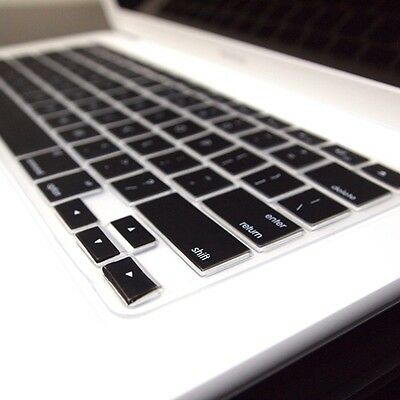 Black Silicone Keyboard Cover For Macbook White 13"