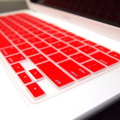 Red Silicone Keyboard Cover Skin For Macbook White 13"