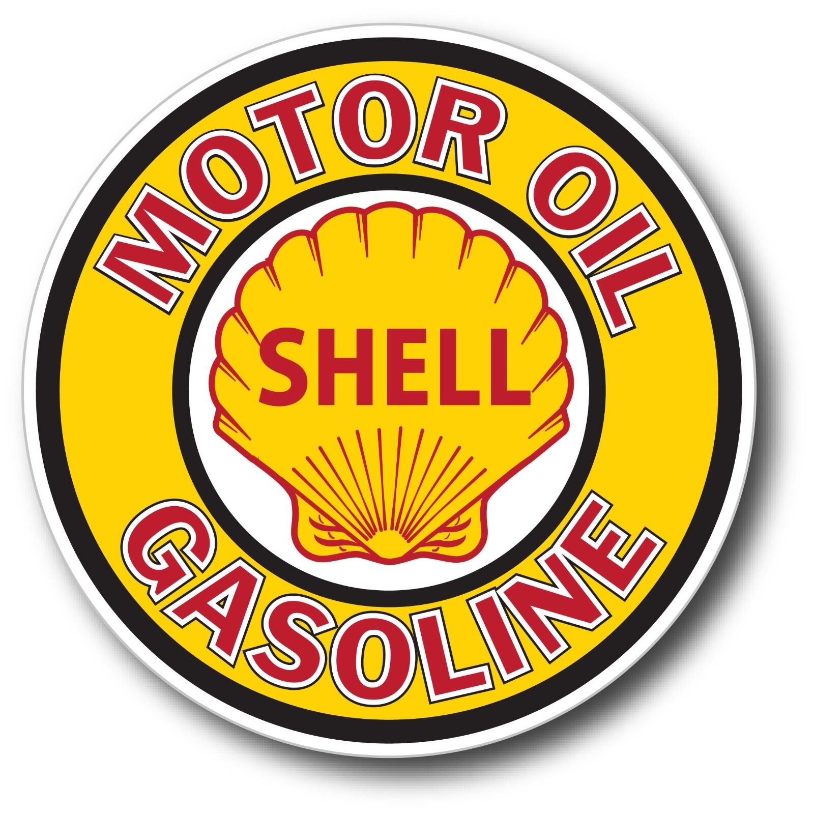 Round Shell Oil Gasoline Super High Gloss Outdoor 4 Inch Decal Sticker