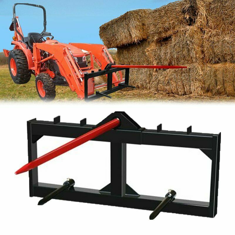 Skid Steer 49" Hay Bale Spear Spike Round Bale Spear Moving Quick Attachment
