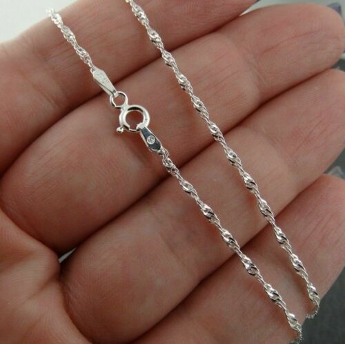 Sterling Silver Serpentine Rope Chain Necklace 925 Italy 16"-30" Singapore 1.5mm